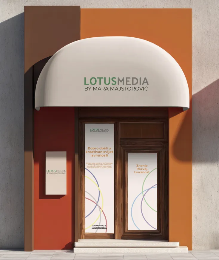 Dizajn folije za vrata i izlog tvrtke Lotusmedia