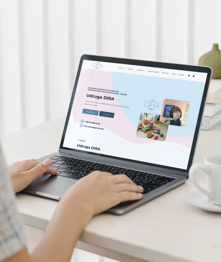 Web dizajn stranice Udruge Dira Rijeka