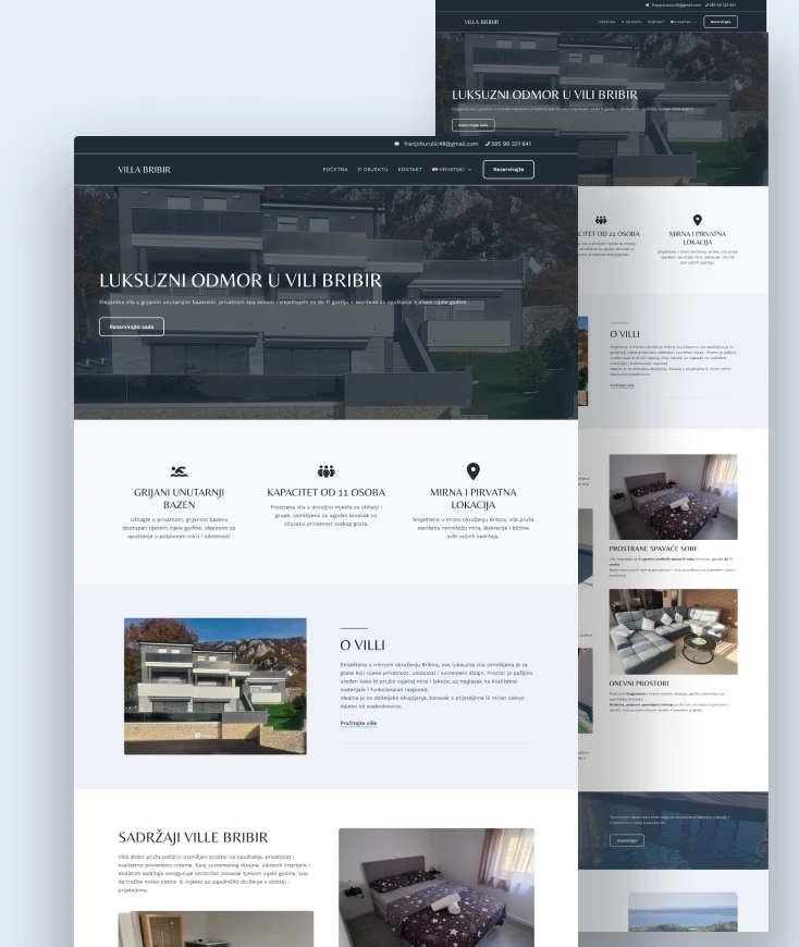 Web stranica za apartmane – Creativa Hub